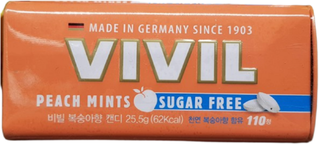 VIVIL 비빌 복숭아향 캔디 25.5g (110정) 독일, 1개