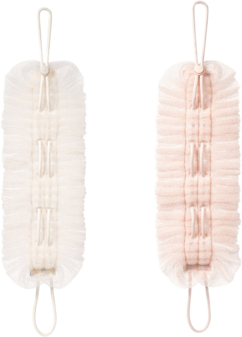 Pogeuni 거품 풍성 늘어나는 조절 변신 가능한 샤워 타올 볼 2in1 샤워볼, 1개, 2개입, 베이지+핑크