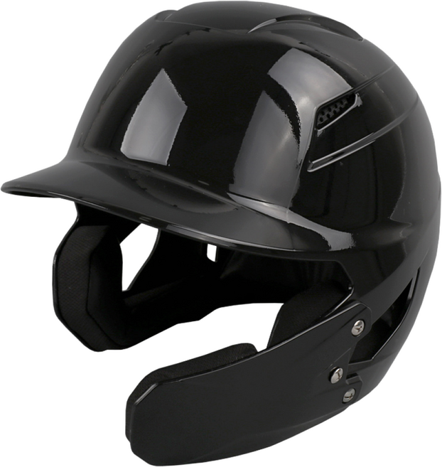 모리모토 내추럴 ABS 경식용 타자 헬멧 야구헬멧 양귀 검투사포함, 1개, 유광 블랙