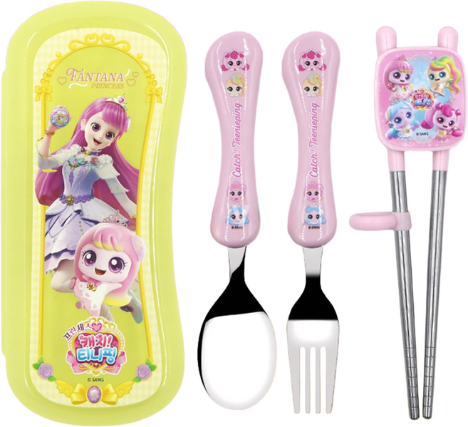 르번 프린세스 캐치티니핑 올인원 교정 젓가락 풀세트, 아름핑, 스푼 + 포크 + 젓가락 + 케이스, 1세트