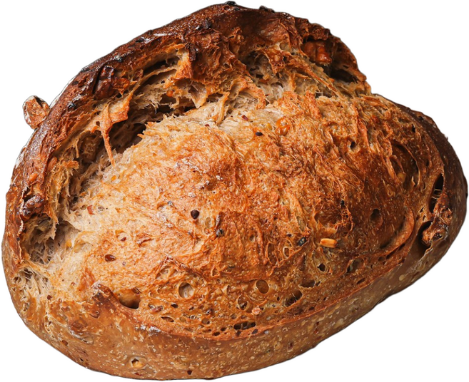 [수원의아침] 생활의달인 속이 편안한 곡물 깜빠뉴 400g 빵택배 빵집 곡물빵, 1개