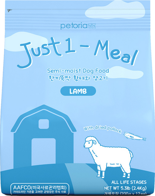 한끼뚝딱 전연령 강아지 황태담은 소프트 사료 습식, 2.4kg, 1개, 황태+양