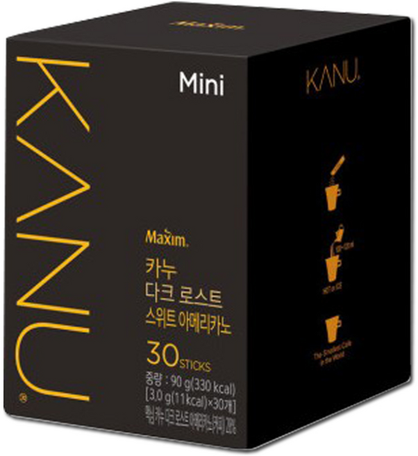 맥심 카누 미니 다크 로스트 스위트 아메리카노, 3g, 30개입, 1박스
