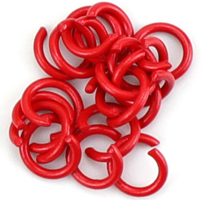 미니컬러o링 8mm 철제 금속 연결고리 개고리 열쇠 키링 키홀더 연결 만들기 체인 부자재 비즈 재료 칼라, 레드