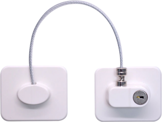 보냄 서랍 시건장치 (열쇠형) / 문열림방지 잠금장치 여닫이, 화이트, 1개