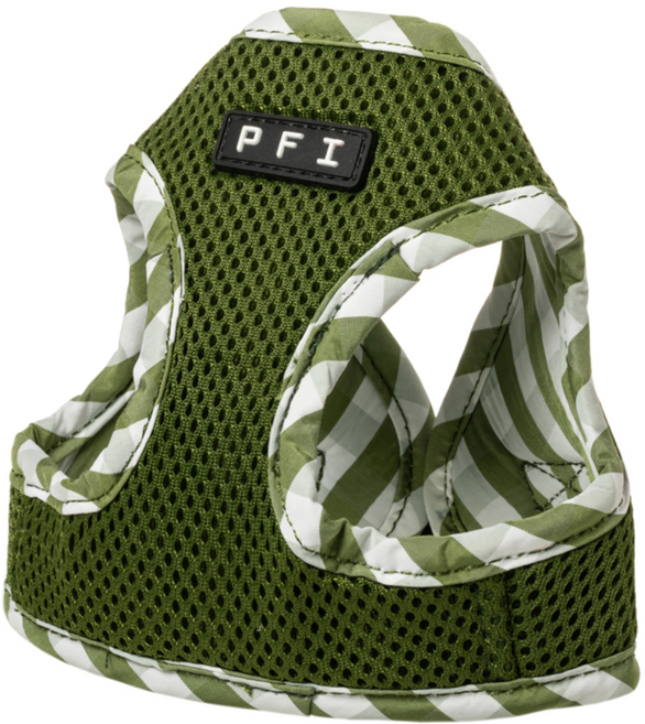 PFI 강아지 메쉬체크H 하네스, 그린, 1개