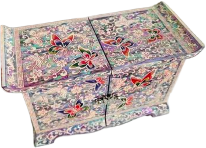 카나시스 고궁 자개보석함 예물함 비밀 서랍 나전칠기 친정엄마선물 애플워치스트램 보관함, 아이보리블랙, 1개