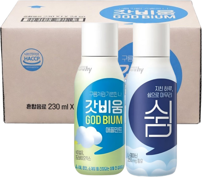 hy 한국야쿠르트 갓비움 쉼 2종230ml (쉼12+애플민트12) 총24입, 24개, 230ml