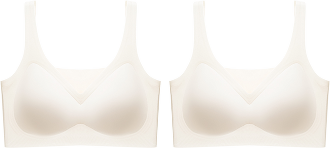 여성용 일체패드 탈착가능 볼륨업 노와이어 심리스 브라 2p