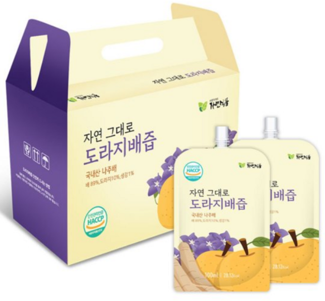 자연그대로 도라지배즙 스파우트, 100ml, 30개
