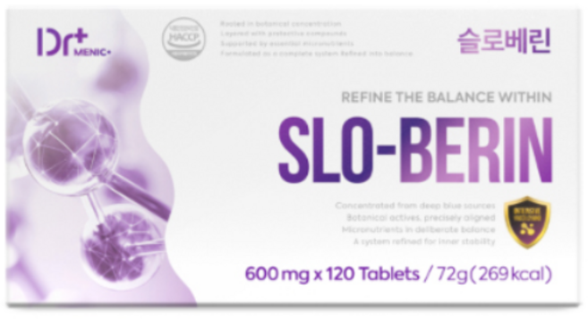 [정품] 닥터메닉 슬로베린 식약청인증 HACCP 베르베린, 1개, 120정