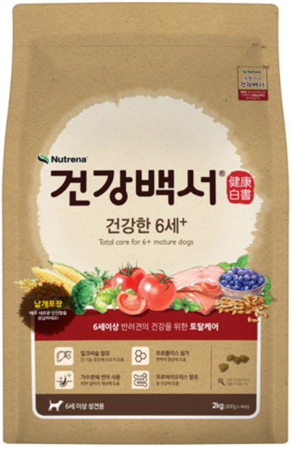 건강백서 강아지 기능성 사료, 연어, 2kg, 1개