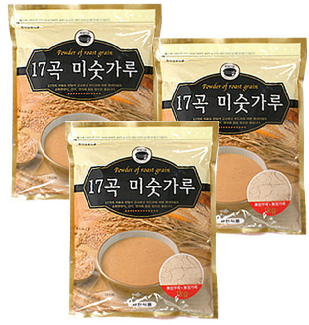 17곡 무설탕 미숫가루 1Kg, 3개