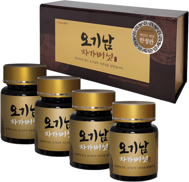 오기남 백일의혁명 차가버섯추출분말 100g, 25g, 4개