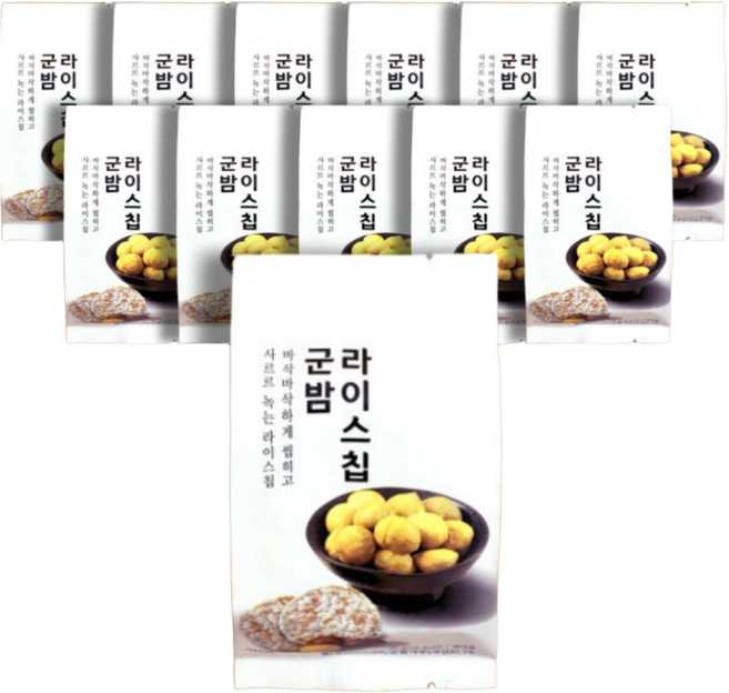 농가애 군밤라이스칩_공주 특산품 군밤의 달콤함과 쌀의 바삭함이 만난 무첨가물 기름 NO 바삭하게 구운 사르르녹는 남녀노소 어르신 아이 건강 간식, 20g, 12개
