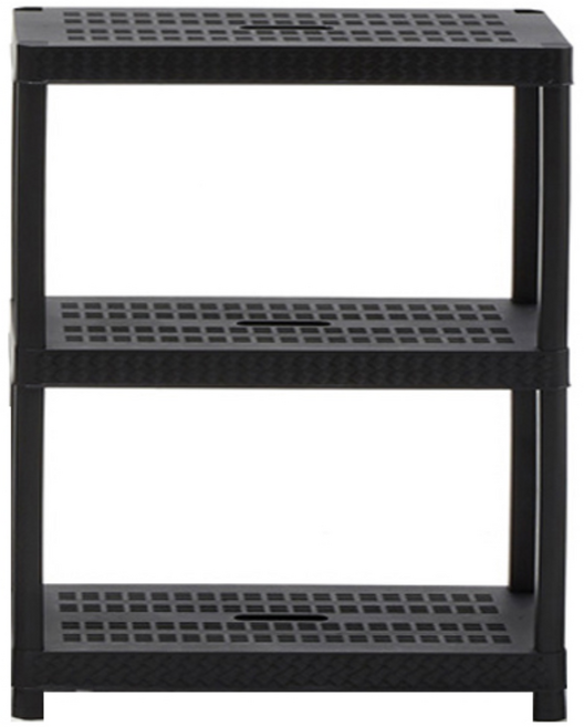 보네드 크라운 라탄 3단 4단 5단 플라스틱 주방 침실 화분 진열대 슬림 틈새 다용도 선반, 크라운_M사이즈__블랙_3단선반