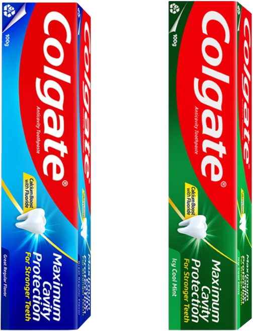 콜게이트 맥시멈 캐비티 프로텍션 100g 치약 레귤러 1개+쿨민트 1개, 1세트, 200g