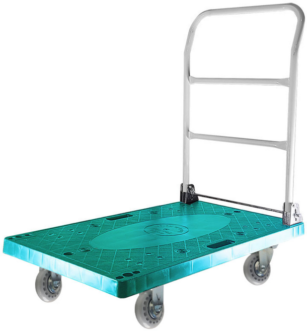 무소음 바퀴 접이식 사각대차 카트 구르마 핸드카트, 소형 (600x400), 초록, 1개