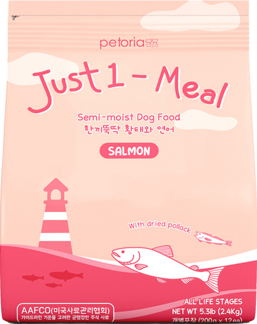 한끼뚝딱 전연령 강아지 황태담은 소프트 사료 습식, 2.4kg, 1개, 연어+황태