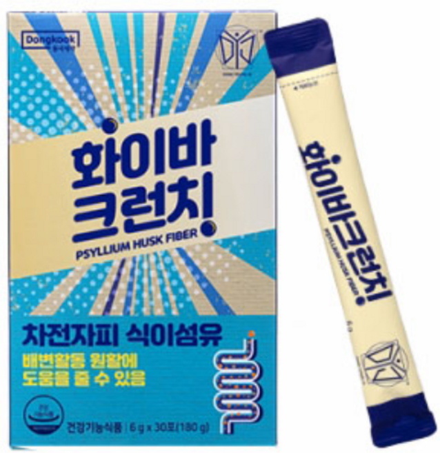 동국제약 화이바 크런치 차전자피 식이섬유 30p, 180g, 1개