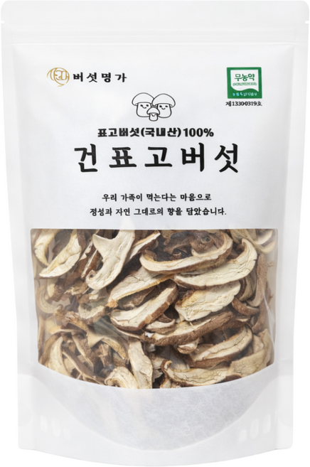 국내산100% 무농약 건조 표고버섯 슬라이스, 3개, 100g