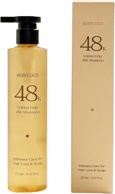 레베코코 골든드립 48K 샴푸 255ml 탈모증상완화 지루성 각질 건조 두피집중케어, 1개 - 쿠팡