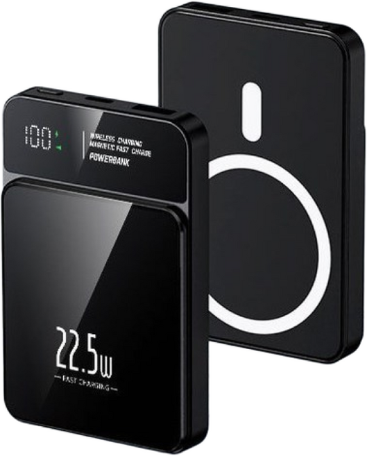 GoaTa 20000mAh 대용량 보조배터리 PD22.5W 슈퍼 급속충전15W 무선충전 맥세이프 보조배터리 항공 표준에 부합, 블랙