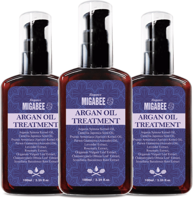 미가비 아르간 헤어오일 에센스 극손상모/염색모/케라틴/퍼퓸/엘레강스향, 3개, 100ml