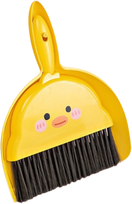 아베른 미니 빗자루 쓰레받기 세트 학교 준비물, 1세트, 삐약이 옐로우