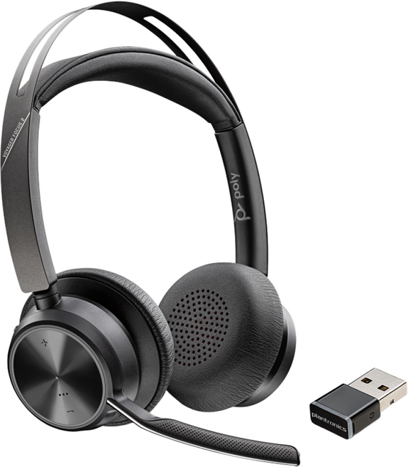 [공식수입] Poly 보이저 포커스2 UC(블루투스 어댑터 포함) 폴리 블루투스 헤드셋, USB-C타입