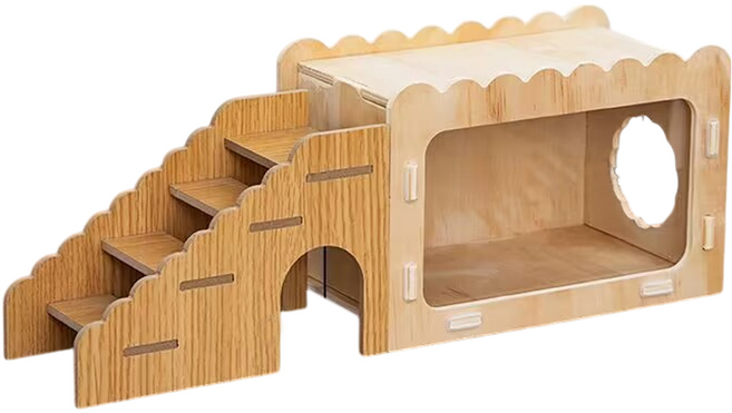 델라무드 햄스터 은신처 계단 디깅박스 오픈형, 2. 화이트 베이지, 1개