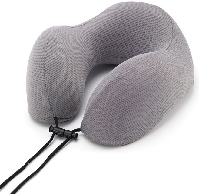 Skapendy 목베개 기내용 여행용 경추 메모리폼 목쿠션, 딥그레이
