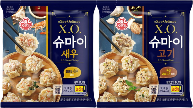 오뚜기 X.O. 슈마이새우 133g 2개+슈마이고기 133g 2개(총 4개)
