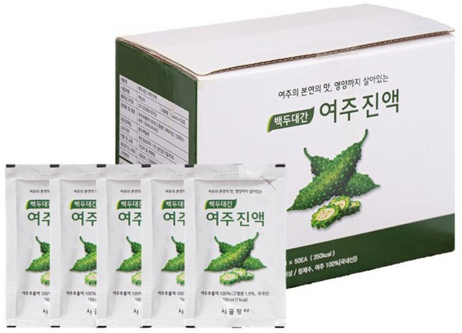 시골장터 여주즙 백두대간 여주진액 액기스 여주차, 50개, 100ml