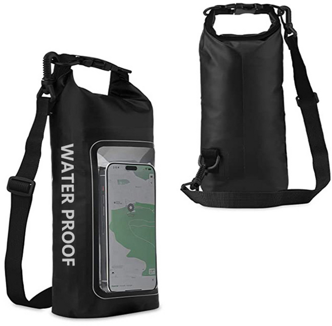 키볼 워터파크 방수가방 물놀이 방수팩 핸드폰 방수케이스 드라이백 2L, 블랙, 1개