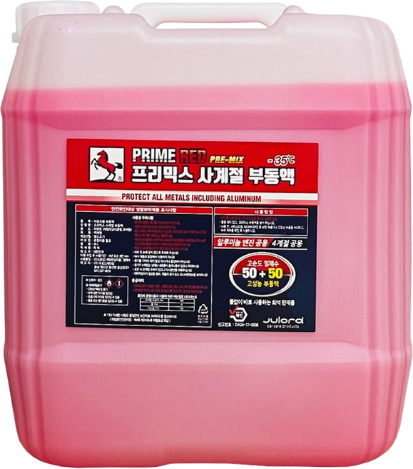 말표 물없이 바로쓰는 50:50 프리믹스 프리미엄 사계절 냉각수 빨강 / 차량용 부동액 / MALPYO, 1개, 18L