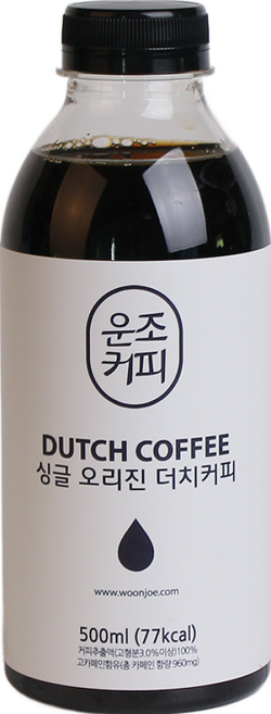 운조커피 싱글 오리진 더치커피, 1개, 500ml, 1개입