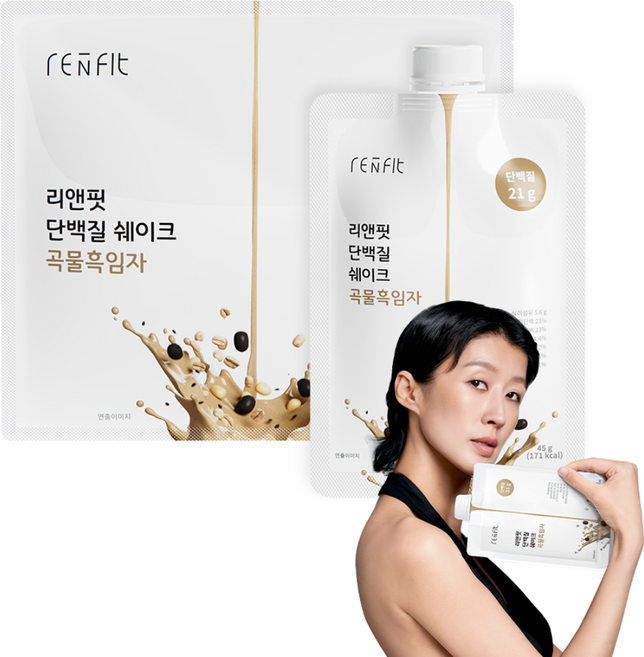 리앤핏 홍진경 단백질 쉐이크 파우치 곡물흑임자 (45g x 7개), 곡물흑임자 1세트
