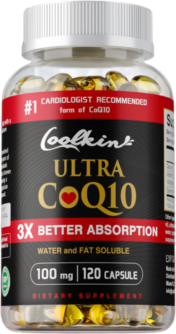 Ultra CoQ10 - 심장과 신경 건강 지원 에너지 증진 성능 표준, 1개, 60정