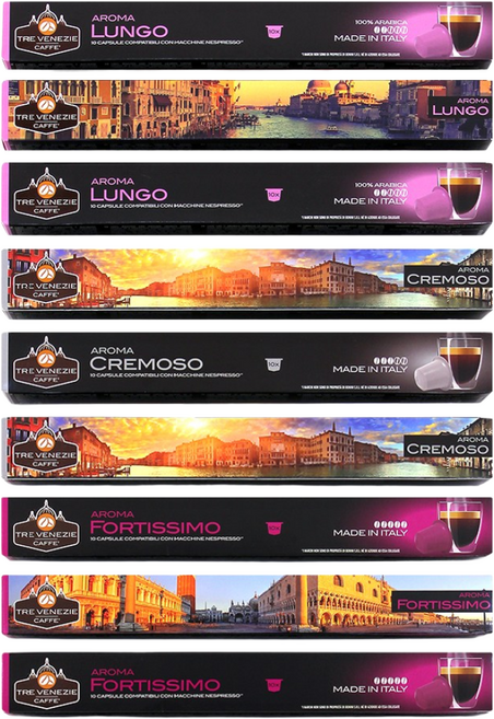 트레베네치아 네스프레소호환 캡슐커피 프리미엄 3종 90캡슐, 5.5g, 10개입, 9개, 495g