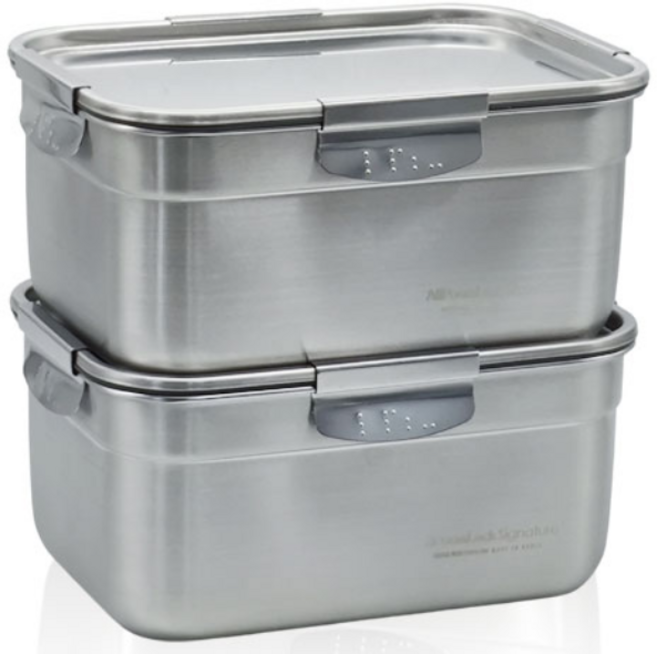 올품락 포스코 STS304 시그니처 올스텐 밀폐용기 9호 3.6L X 2개, 9호 x 2개, 1세트