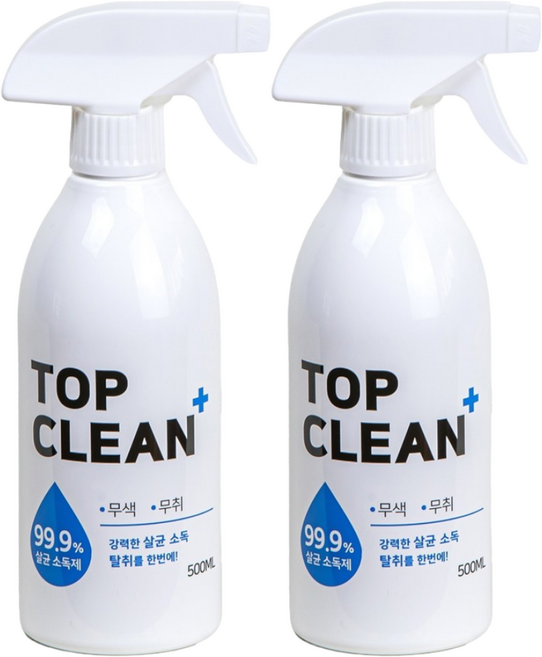 탑크린플러스 살균소독제 차아염소산수 뿌리는소독제 다목적 공공기관 대용량, 2개, 500ml