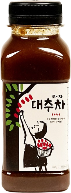 대추밭 둘째딸이만든 걸쭉한 수제 대추차 전통차 허밍테이블 코자대추차 경산대추, 1개입, 1개, 200g