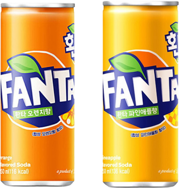 환타 오렌지 파인애플 2종 30캔 세트, 30개, 250ml