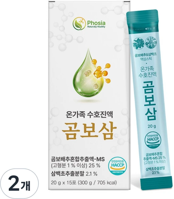 포시아 곰보삼 고농축 곰보배추 삼백초 진액 스틱 30포 기관지 목에 좋은 배암차즈기 도라지 수세미, 2개, 300g - 쿠팡