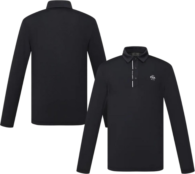 PGA 남성 잔스트라이프 쿨링 긴팔카라티셔츠 PGMTS52337