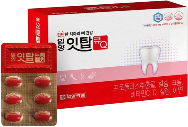 일양약품 치아 잇몸 영양제 잇탑큐, 2개, 60정