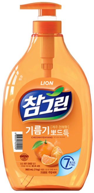 참그린 주방세제 천혜향 뽀드득 용기 1kg, 1.2L, 1개