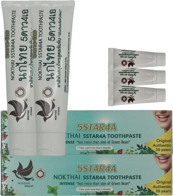 5star4a 태국 왕실 콩알치약 입냄새 구치제거 잇몸케어 천연 허브 치약 본품 70g 2+여행용 8g 3 세트, 2개 - 쿠팡