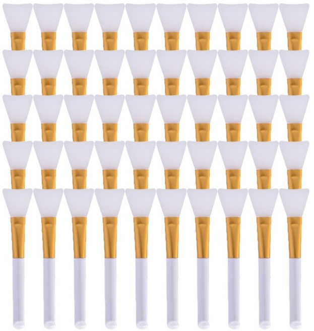 실리콘 팩 브러쉬 페이스 얼굴 붓 주걱, 블랙, 50개